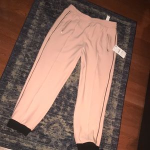 Zara Pink jogger with black piping L